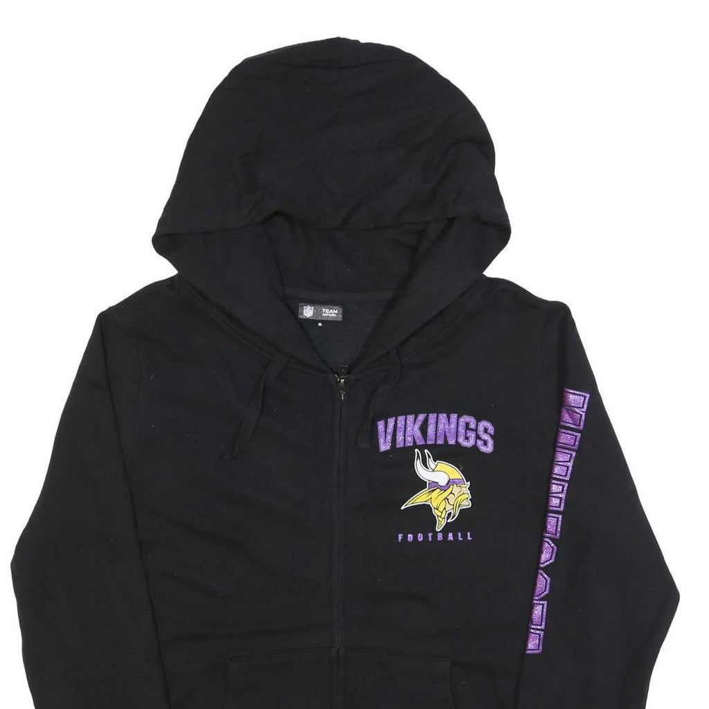 NFL Womens Black Vikings ¼ Zip Hoodie XL Football Team Sweatshirt