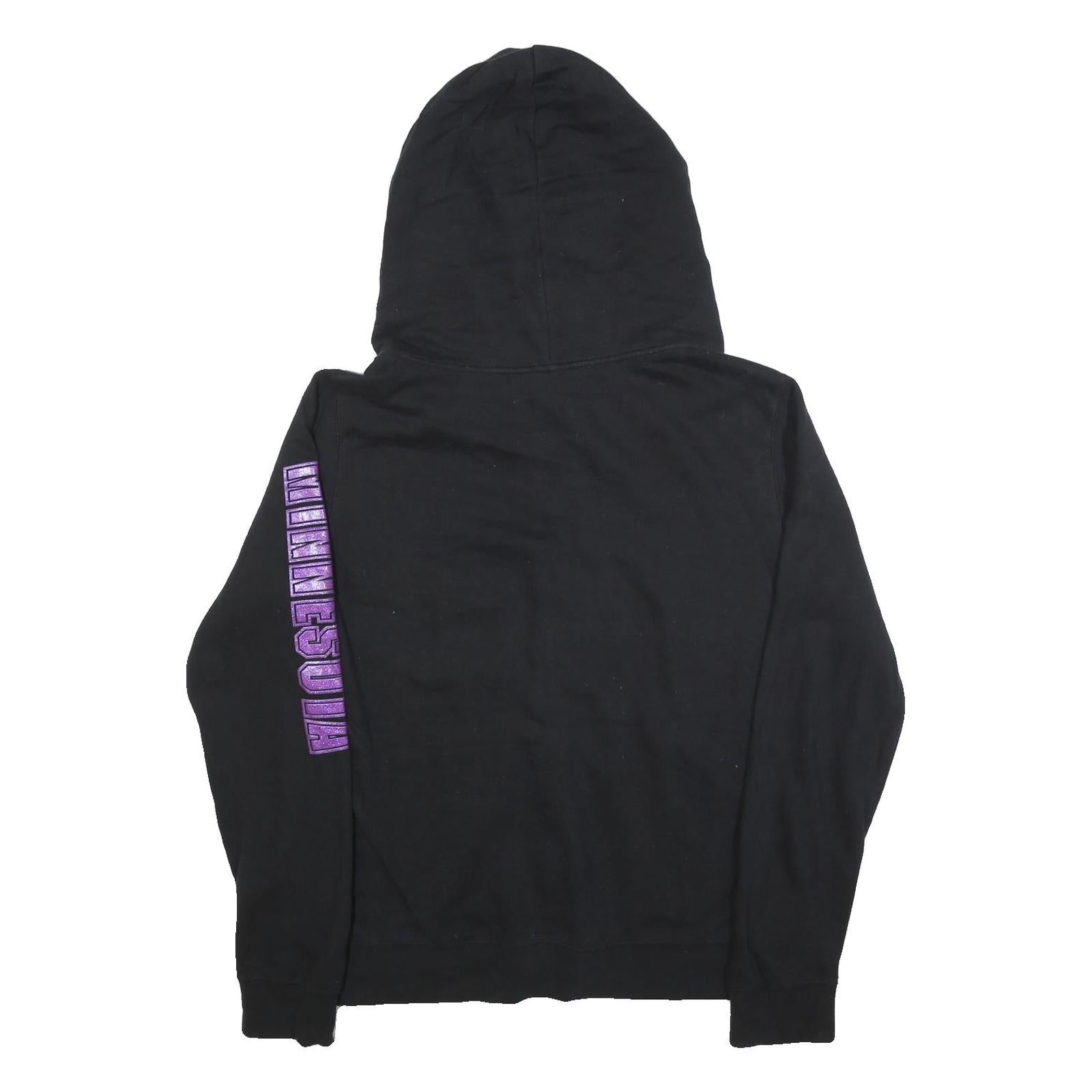 NFL Womens Black Vikings ¼ Zip Hoodie XL Football Team Sweatshirt