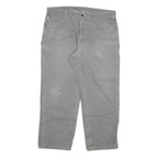 CARHARTT Mens Relaxed Grey Denim Jeans W40 L30 Workwear Zip Closure