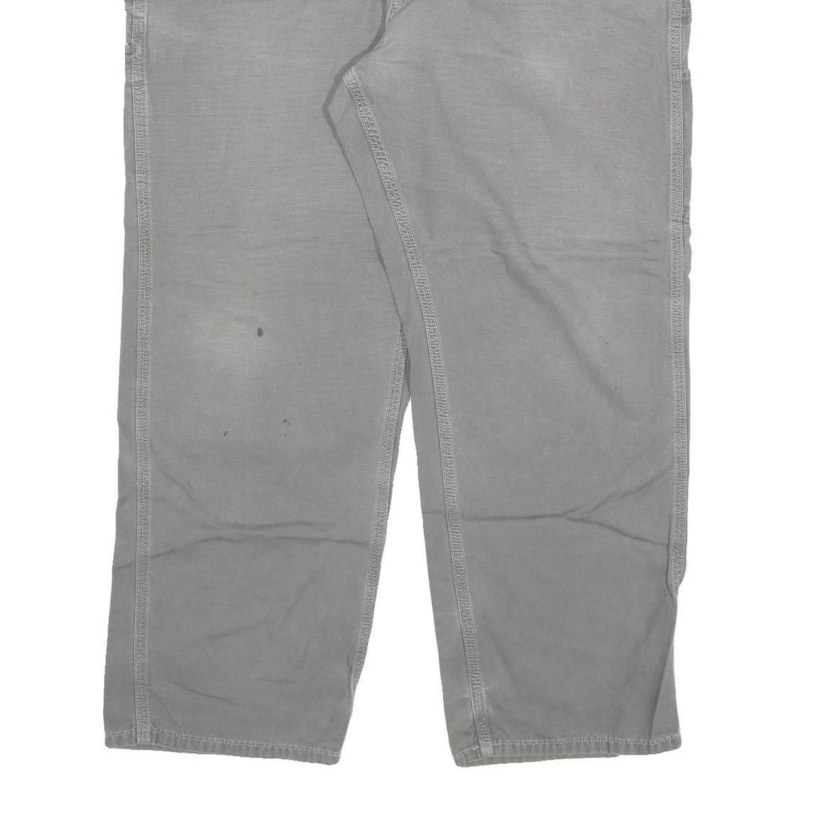 CARHARTT Mens Relaxed Grey Denim Jeans W40 L30 Workwear Zip Closure