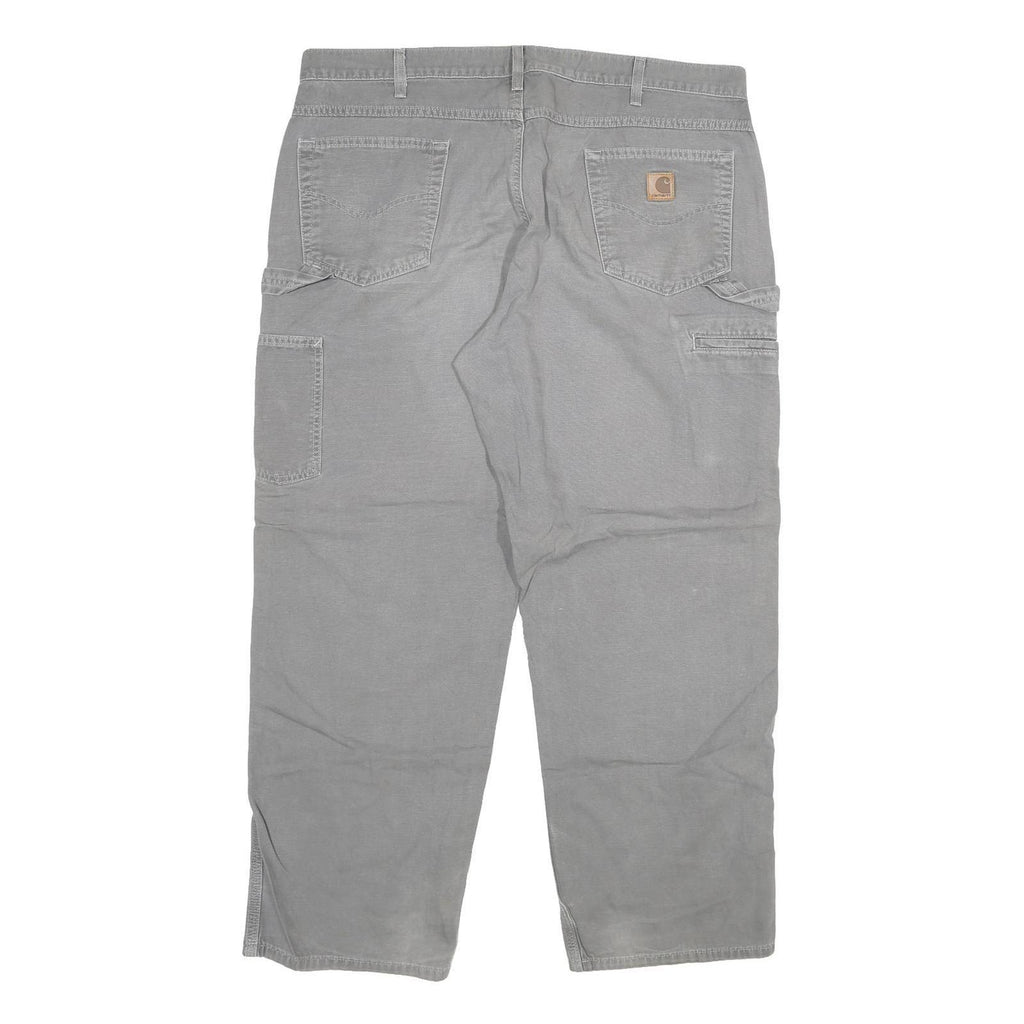 CARHARTT Mens Relaxed Grey Denim Jeans W40 L30 Workwear Zip Closure