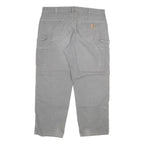CARHARTT Mens Relaxed Grey Denim Jeans W40 L30 Workwear Zip Closure