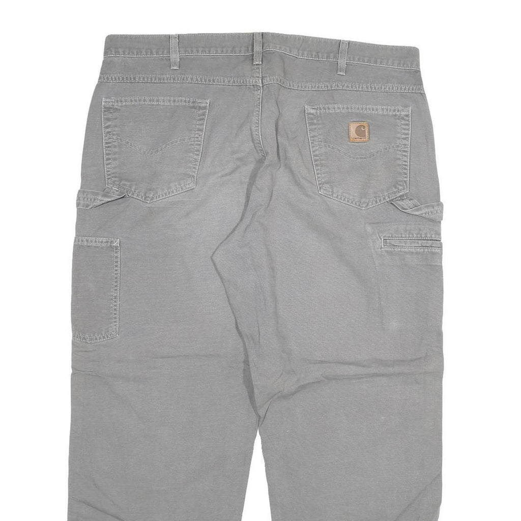 CARHARTT Mens Relaxed Grey Denim Jeans W40 L30 Workwear Zip Closure