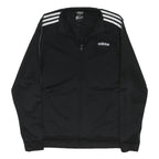 ADIDAS Mens Black & White Track Jacket L Polyester Blend Zip Sportswear