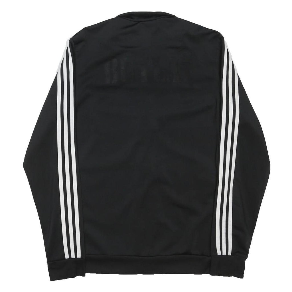 ADIDAS Mens Black & White Track Jacket L Polyester Blend Zip Sportswear