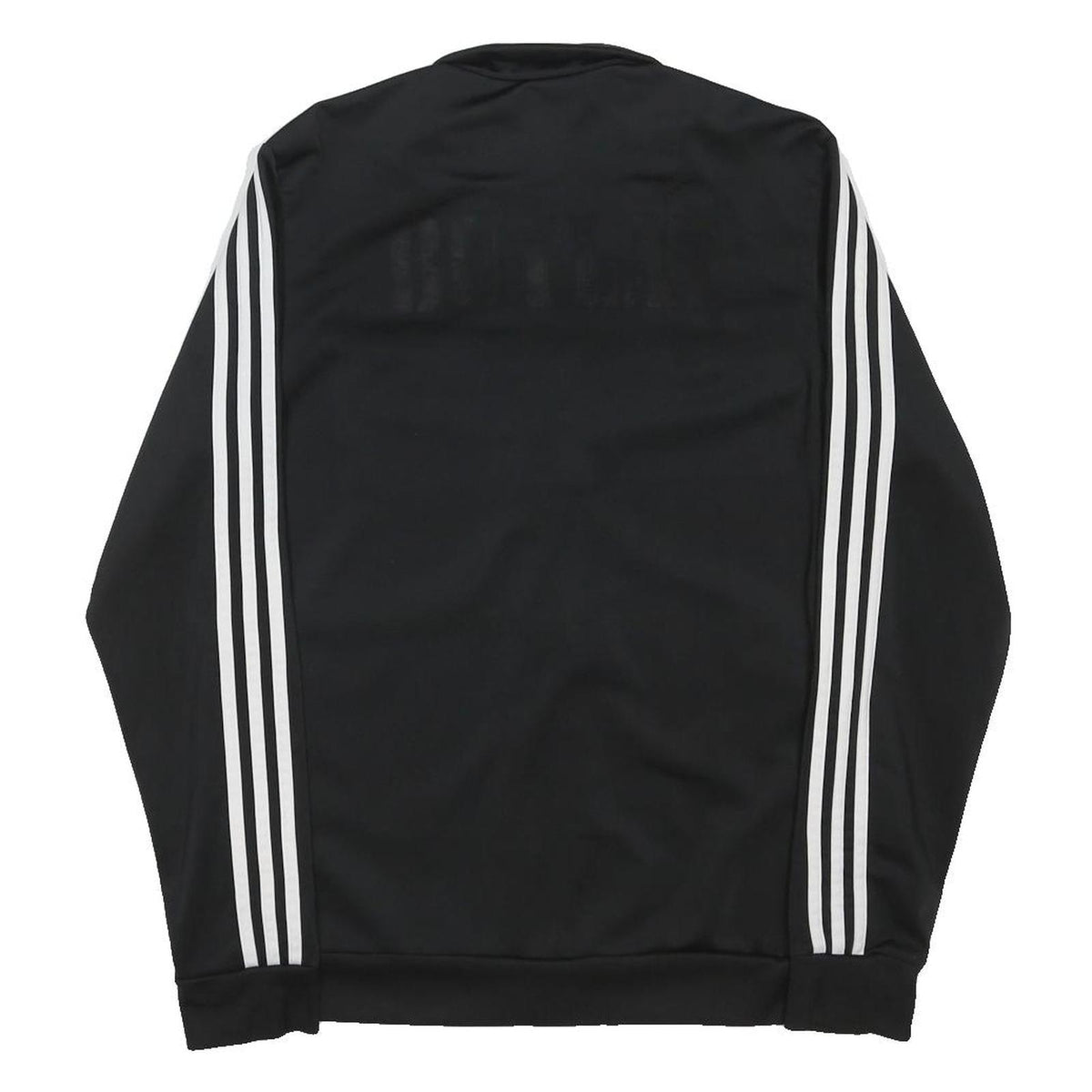 ADIDAS Mens Black & White Track Jacket L Polyester Blend Zip Sportswear