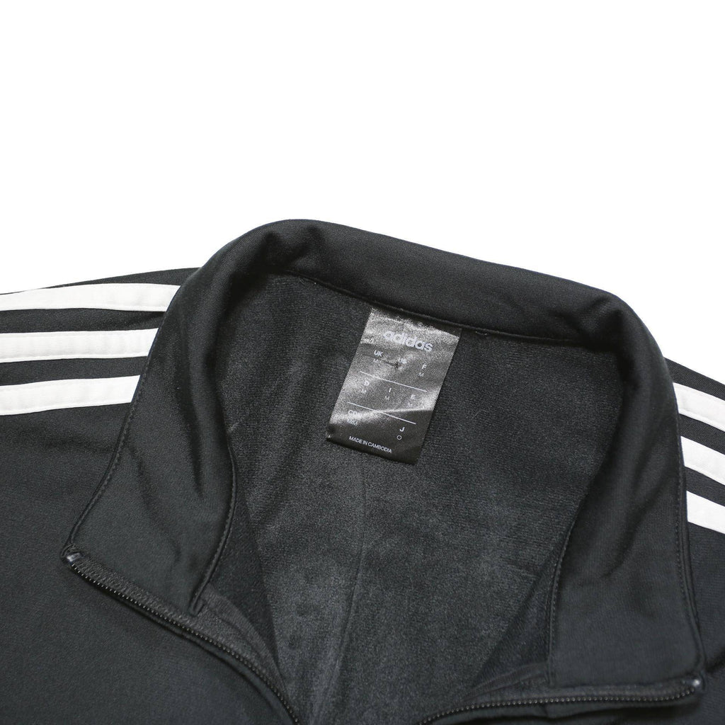 ADIDAS Mens Black & White Track Jacket L Polyester Blend Zip Sportswear