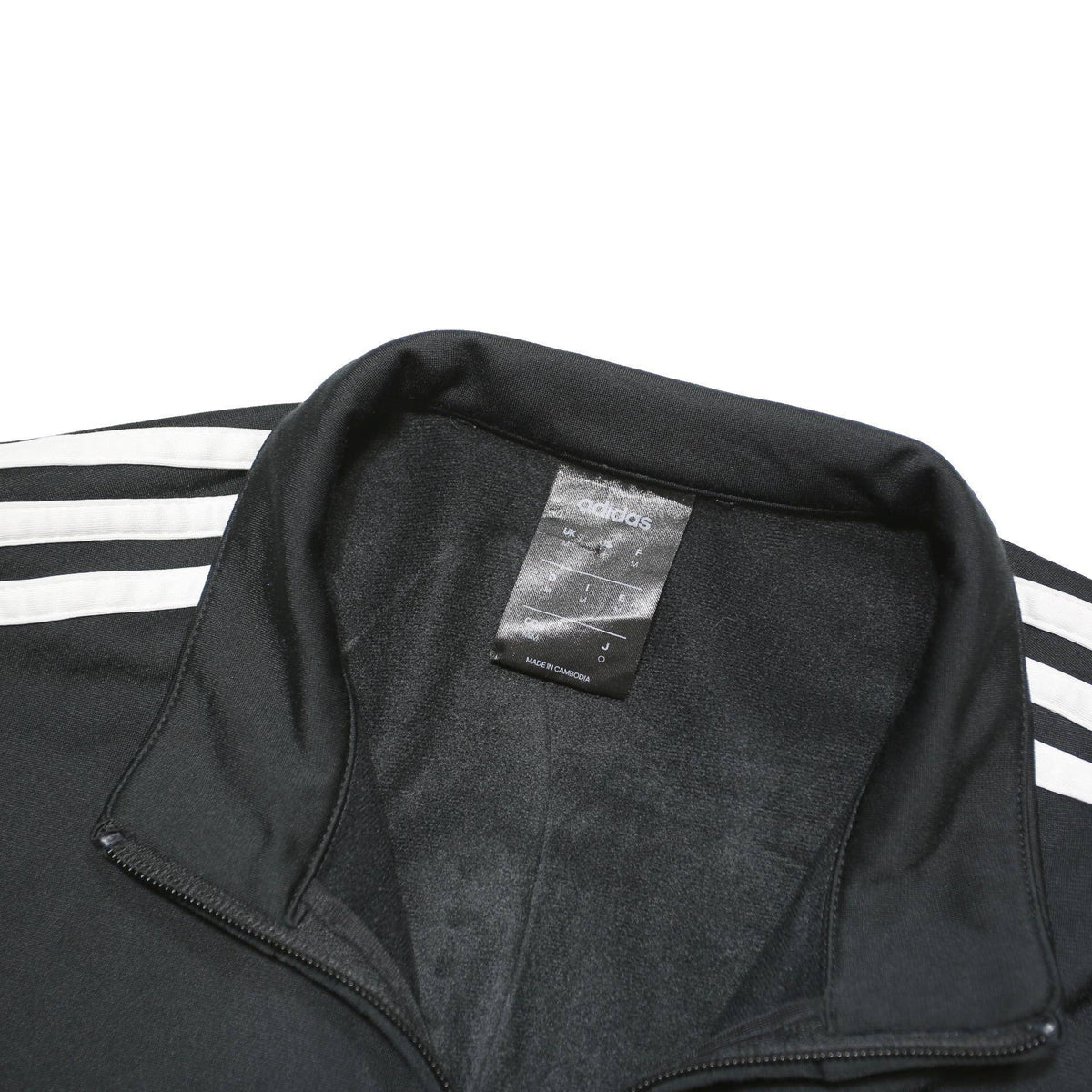 ADIDAS Mens Black & White Track Jacket L Polyester Blend Zip Sportswear