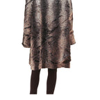 COUTURE DU VREIN Womens Brown Button Cotton Blend Jacket L Faux Fur Texture