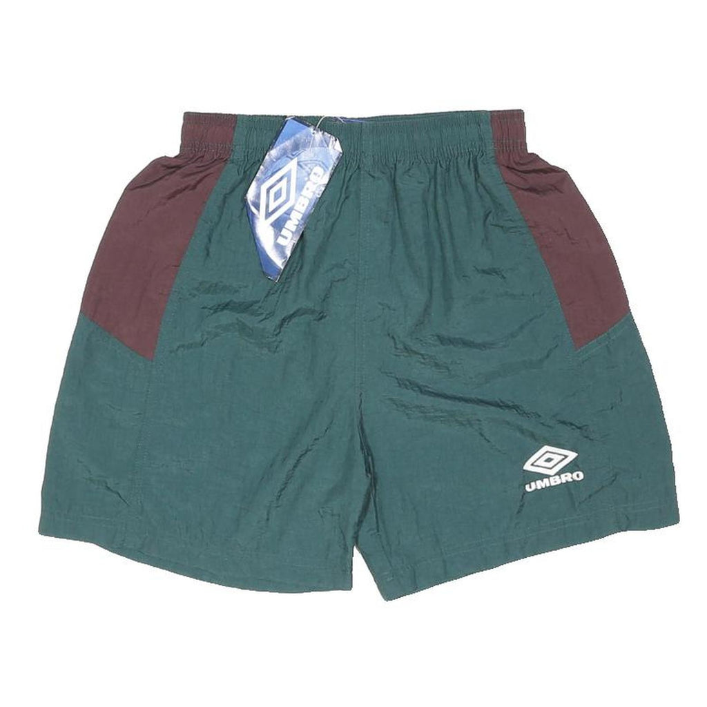 UMBRO Boys Shorts Green & Maroon Nylon Casual L W24 Sportswear