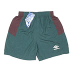 UMBRO Boys Shorts Green & Maroon Nylon Casual L W24 Sportswear