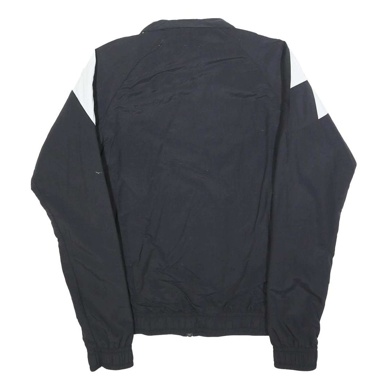 REEBOK Mens Black & White Zip Jacket XS Polyester Blend Colourblock Sportswear