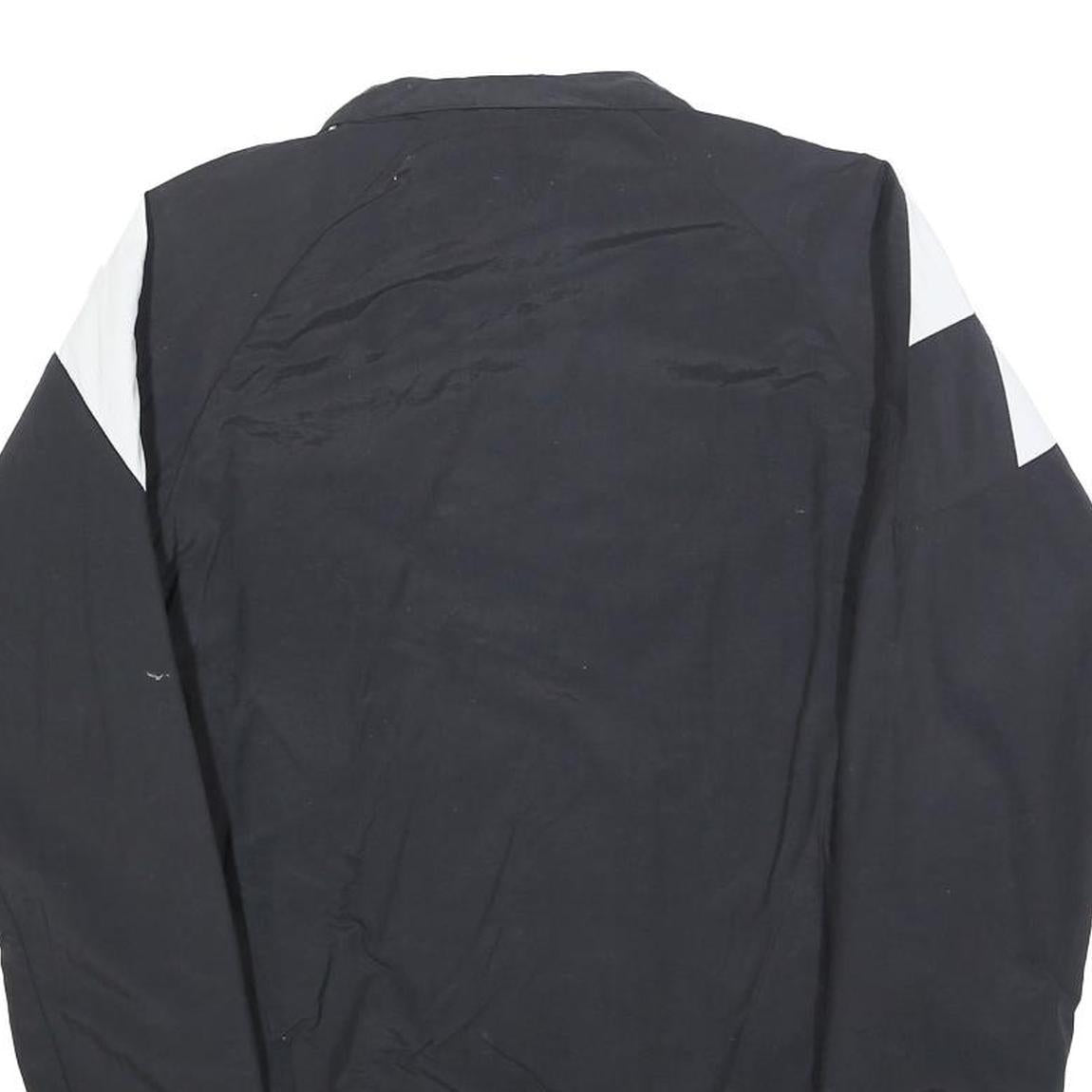 REEBOK Mens Black & White Zip Jacket XS Polyester Blend Colourblock Sportswear