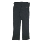 DICKIES Mens Cotton Blend Black Regular Straight Trousers W32 L32 Workwear Zip