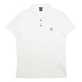 BOSS HUGO BOSS Mens White Cotton Blend Short Sleeve Plain XL Polo Shirt Casual
