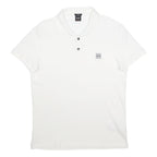 BOSS HUGO BOSS Mens White Cotton Blend Short Sleeve Plain XL Polo Shirt Casual