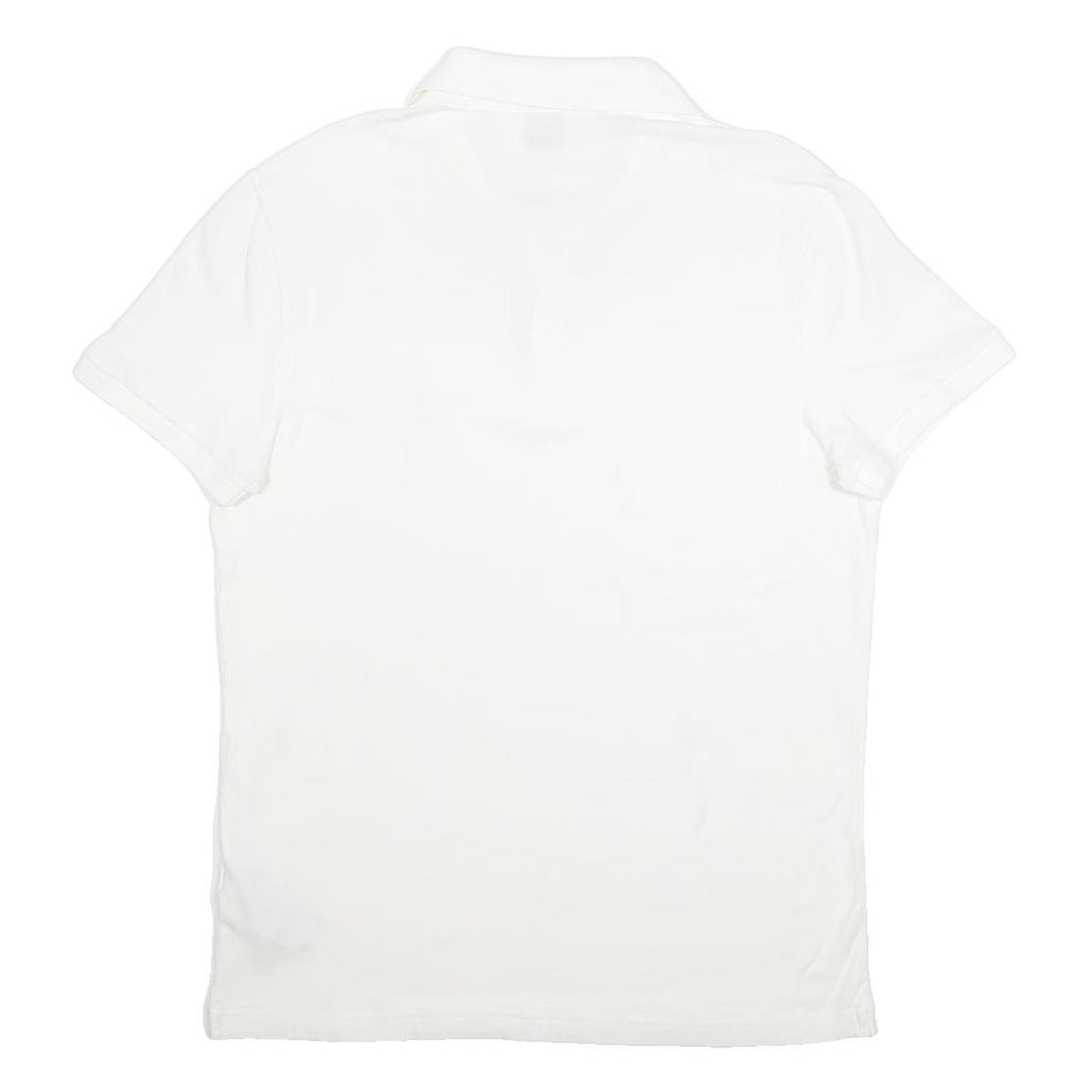 BOSS HUGO BOSS Mens White Cotton Blend Short Sleeve Plain XL Polo Shirt Casual