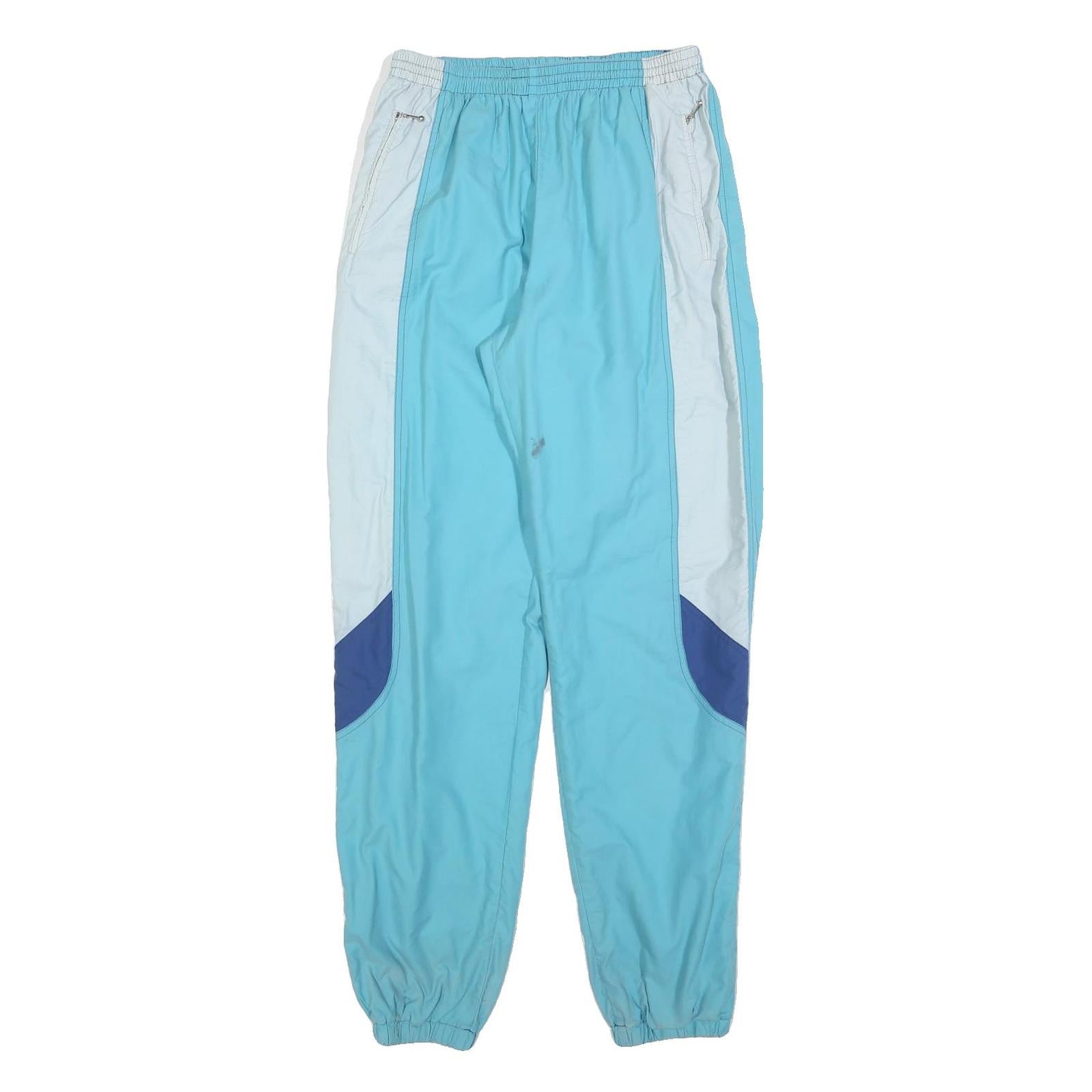 Mens Joggers Blue & White Relaxed Tapered S W26 L32 Polyester Blend Sports