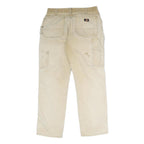 DICKIES Mens Cotton Beige Regular Straight Trousers W28 L30 Workwear Utility Zip