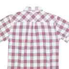 TOMMY HILFIGER Mens White & Red Checked Short Sleeve Shirt S Casual Cotton Blend