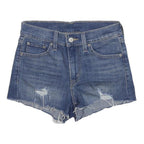 LEVI'S Womens Denim Blue Cut-Off Shorts S W26 Distressed Raw Hem Casual