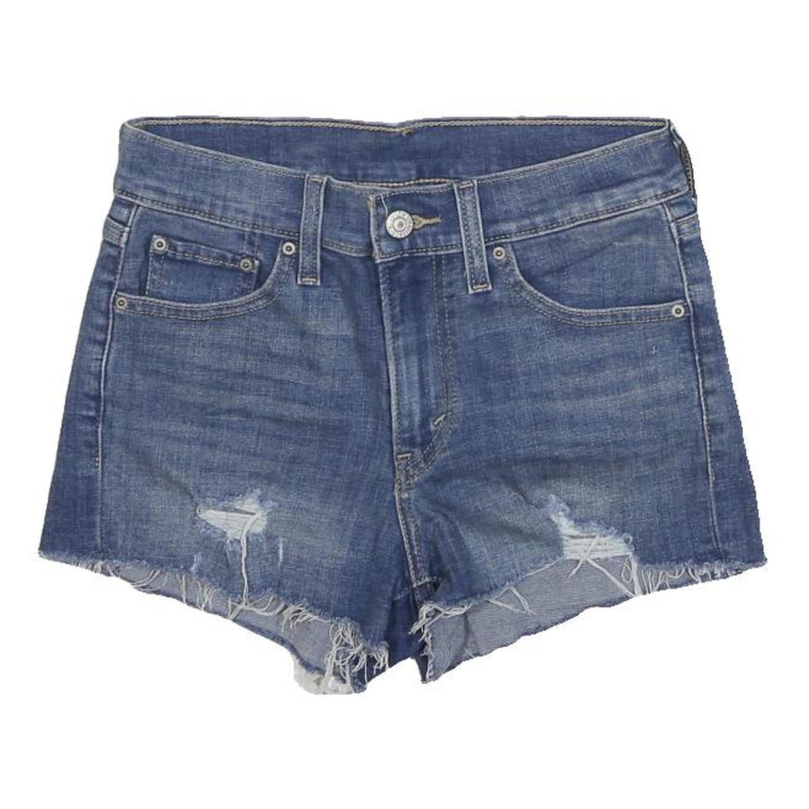 LEVI'S Womens Denim Blue Cut-Off Shorts S W26 Distressed Raw Hem Casual