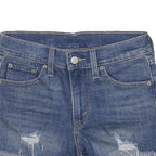 LEVI'S Womens Denim Blue Cut-Off Shorts S W26 Distressed Raw Hem Casual