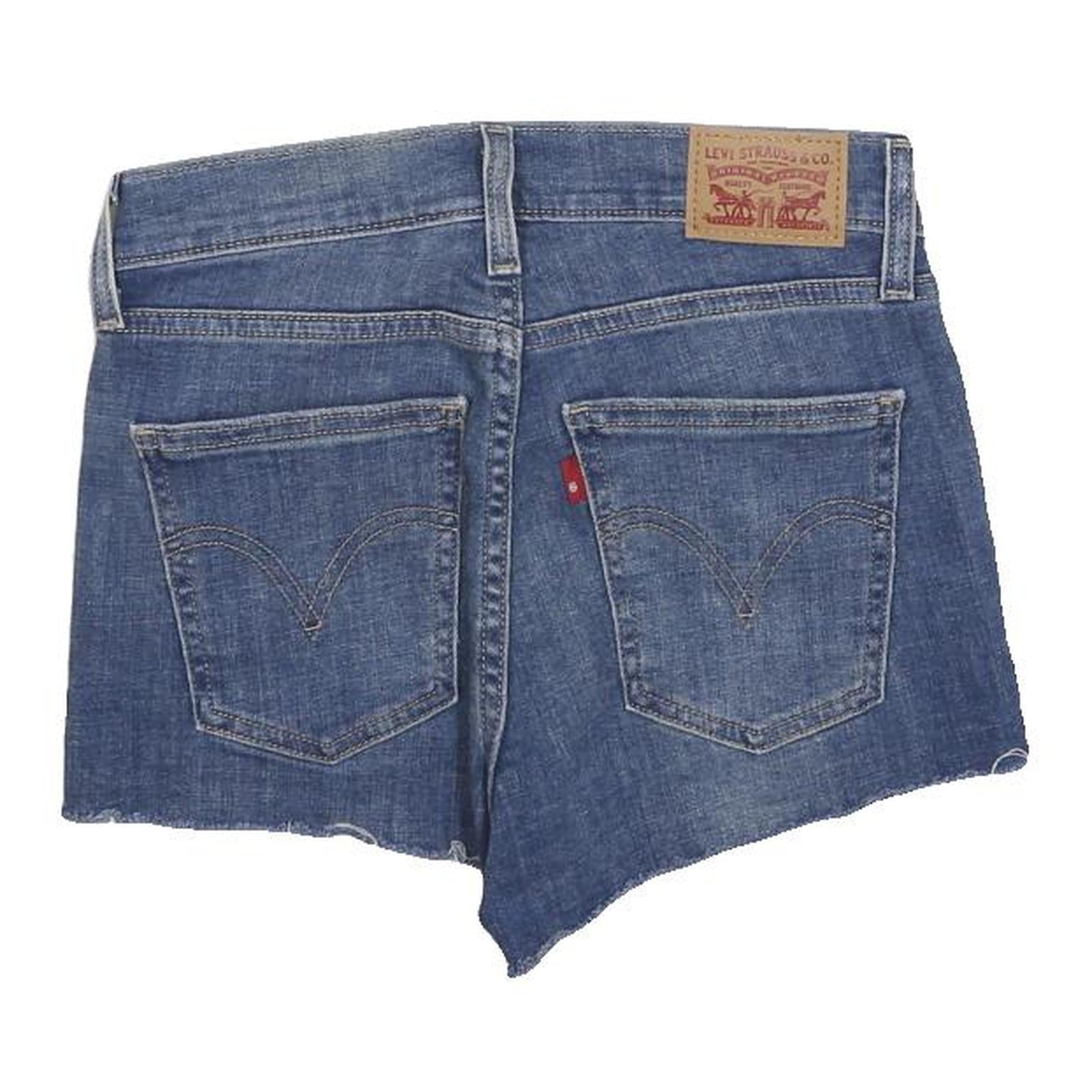 LEVI'S Womens Denim Blue Cut-Off Shorts S W26 Distressed Raw Hem Casual