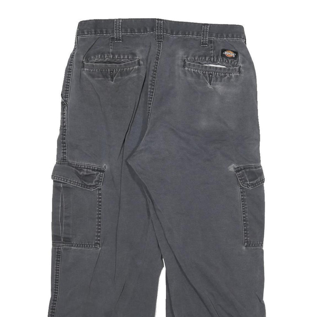 DICKIES Mens Cotton Blend Relaxed Cargo Trousers Black W30 L26 Workwear Utility