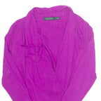 RALPH LAUREN Womens Blouse Purple V-Neck Long Sleeve M