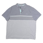 CALVIN KLEIN Mens Blue & Light Blue Cotton Short Sleeve Striped 2XL Polo Shirt