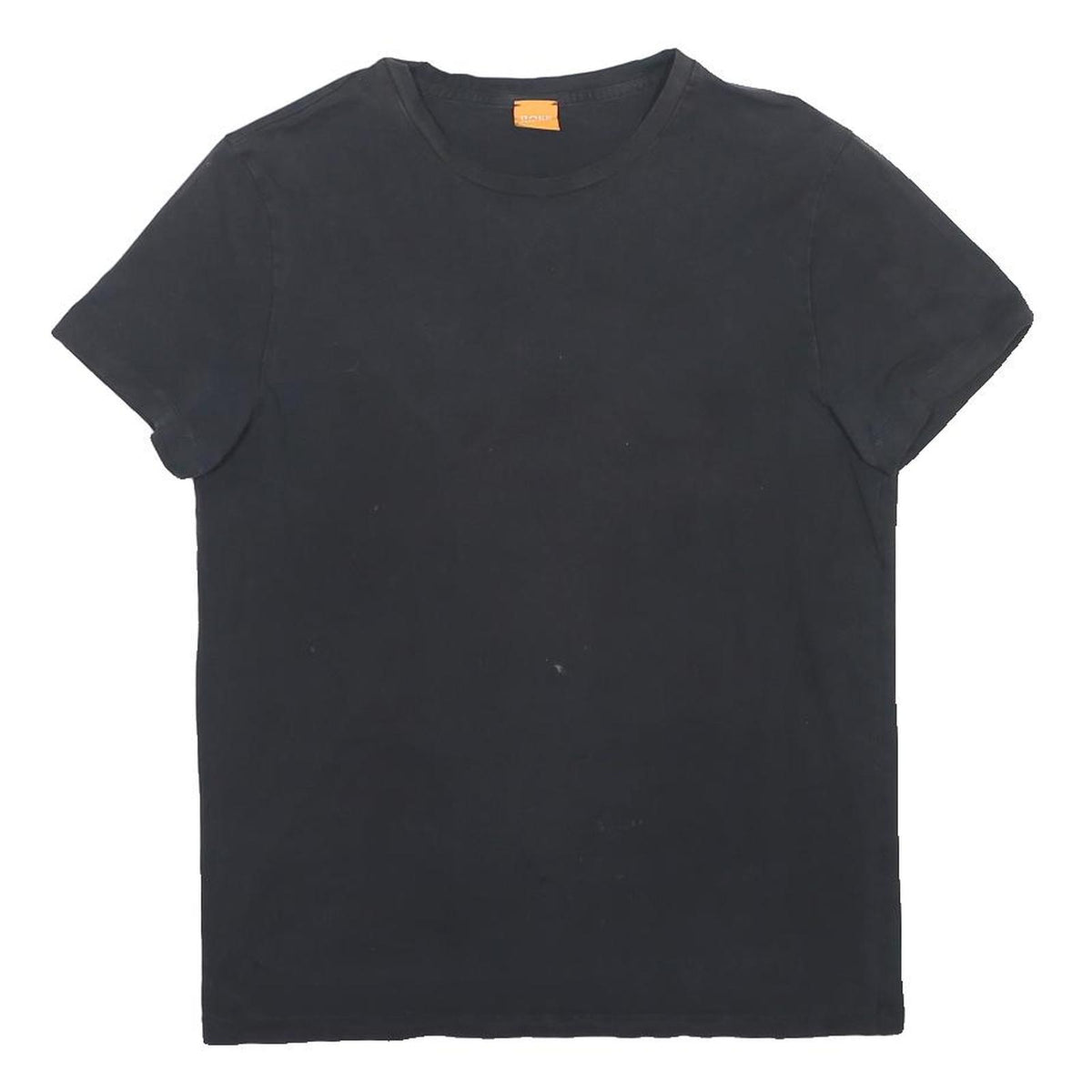 HUGO BOSS Mens Black Plain T-Shirt L Short Sleeve Crew Neck Casual Cotton Blend