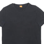 HUGO BOSS Mens Black Plain T-Shirt L Short Sleeve Crew Neck Casual Cotton Blend