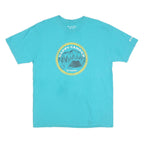 COLUMBIA Mens Blue Happy Camper Graphic T-Shirt L Short Sleeve Crew Neck Outdoor