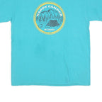 COLUMBIA Mens Blue Happy Camper Graphic T-Shirt L Short Sleeve Crew Neck Outdoor
