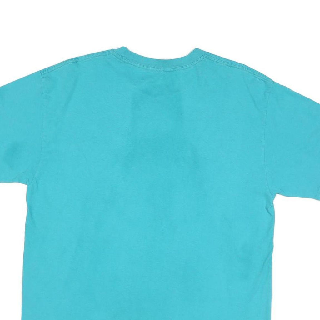 COLUMBIA Mens Blue Happy Camper Graphic T-Shirt L Short Sleeve Crew Neck Outdoor