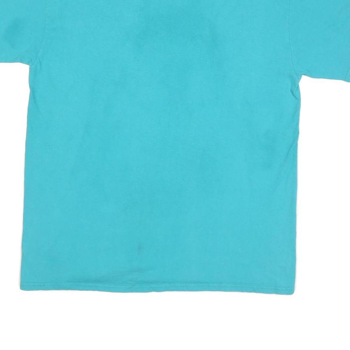 COLUMBIA Mens Blue Happy Camper Graphic T-Shirt L Short Sleeve Crew Neck Outdoor