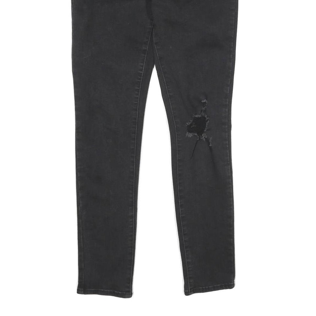 LEVI'S 711 Skinny Womens Jeans Black Slim Denim W28 L30 Distressed Cotton Blend