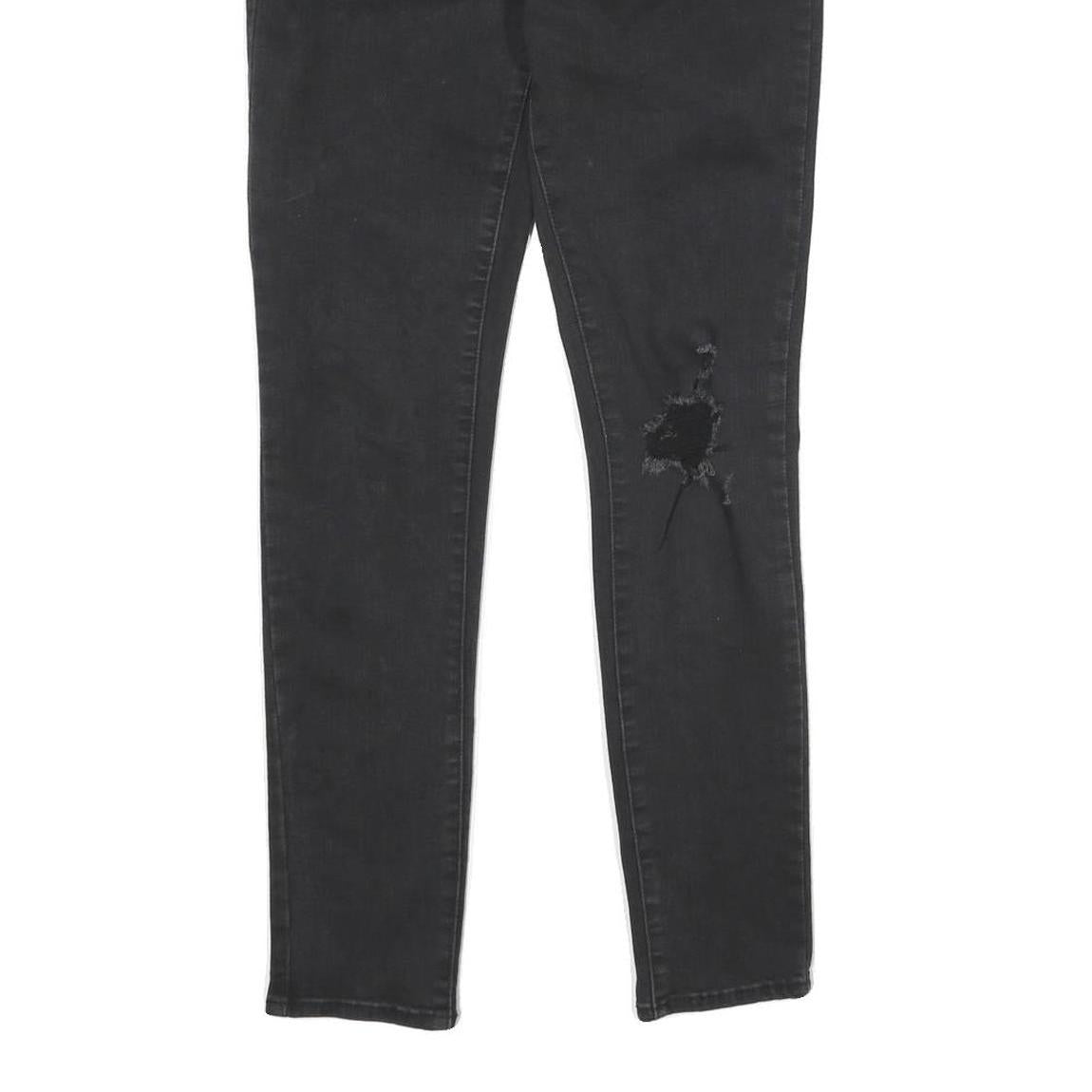 LEVI'S 711 Skinny Womens Jeans Black Slim Denim W28 L30 Distressed Cotton Blend