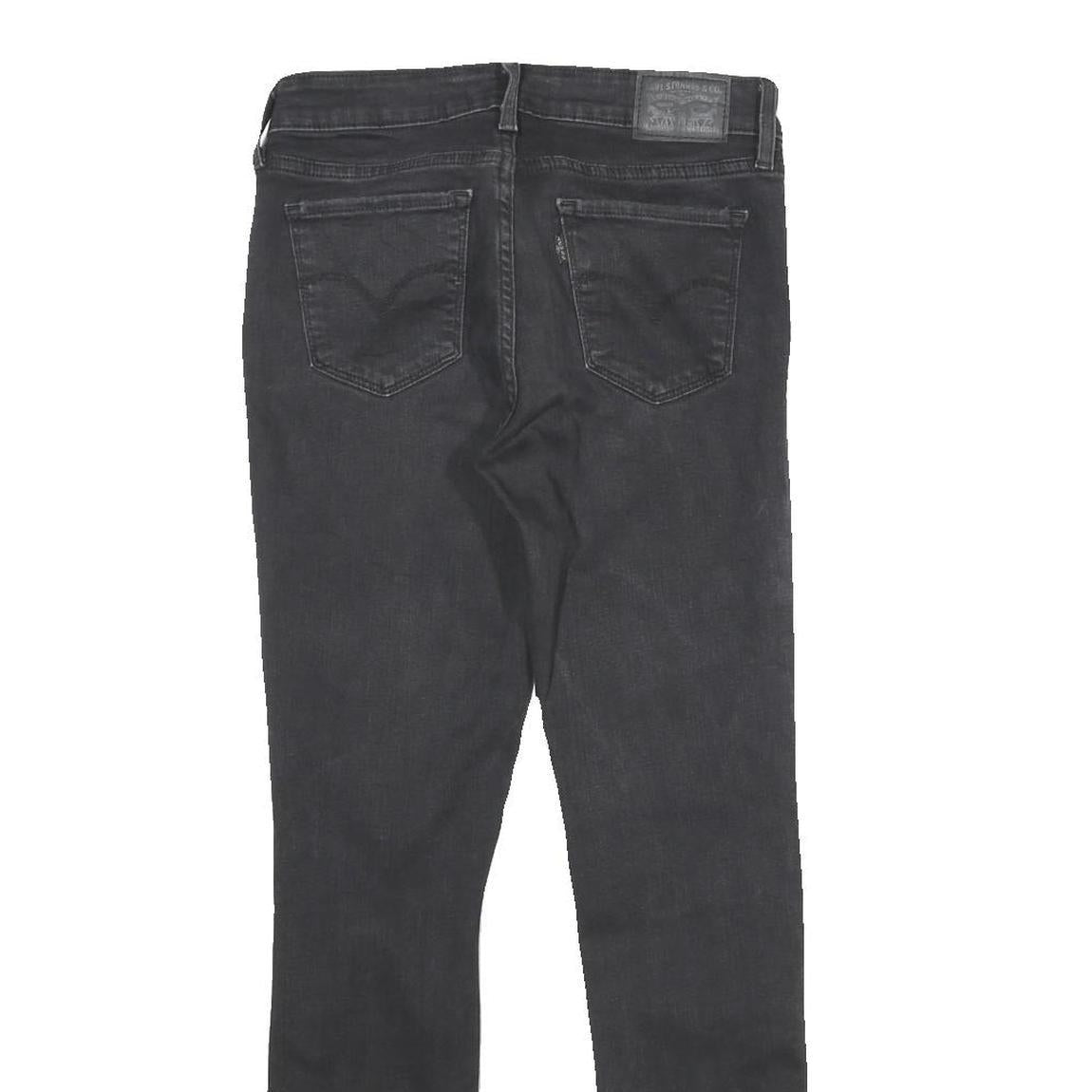 LEVI'S 711 Skinny Womens Jeans Black Slim Denim W28 L30 Distressed Cotton Blend