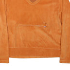 BEST CONNECTION Womens Orange V-Neck M Zipper Pocket Sweatshirt Polyester Blend