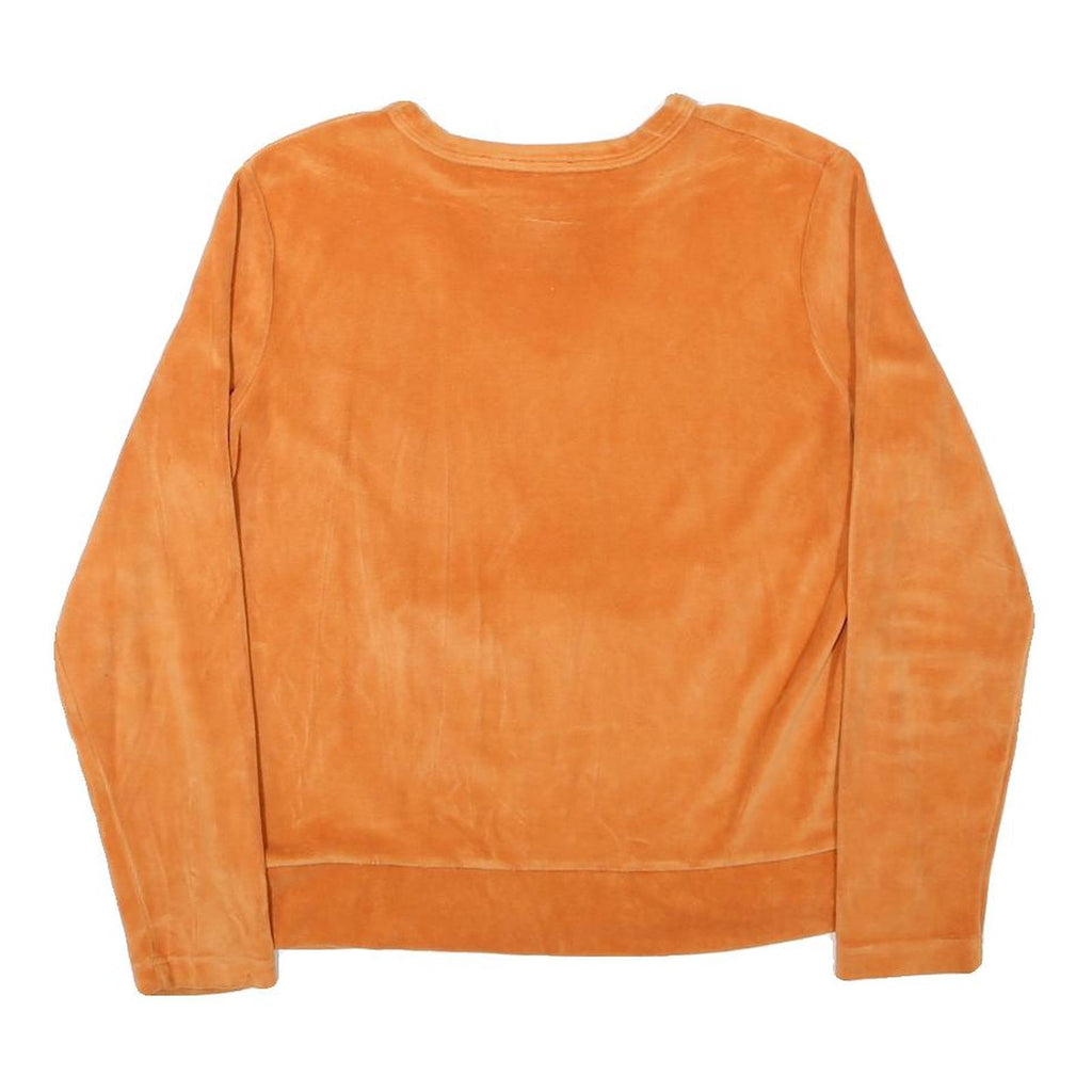 BEST CONNECTION Womens Orange V-Neck M Zipper Pocket Sweatshirt Polyester Blend