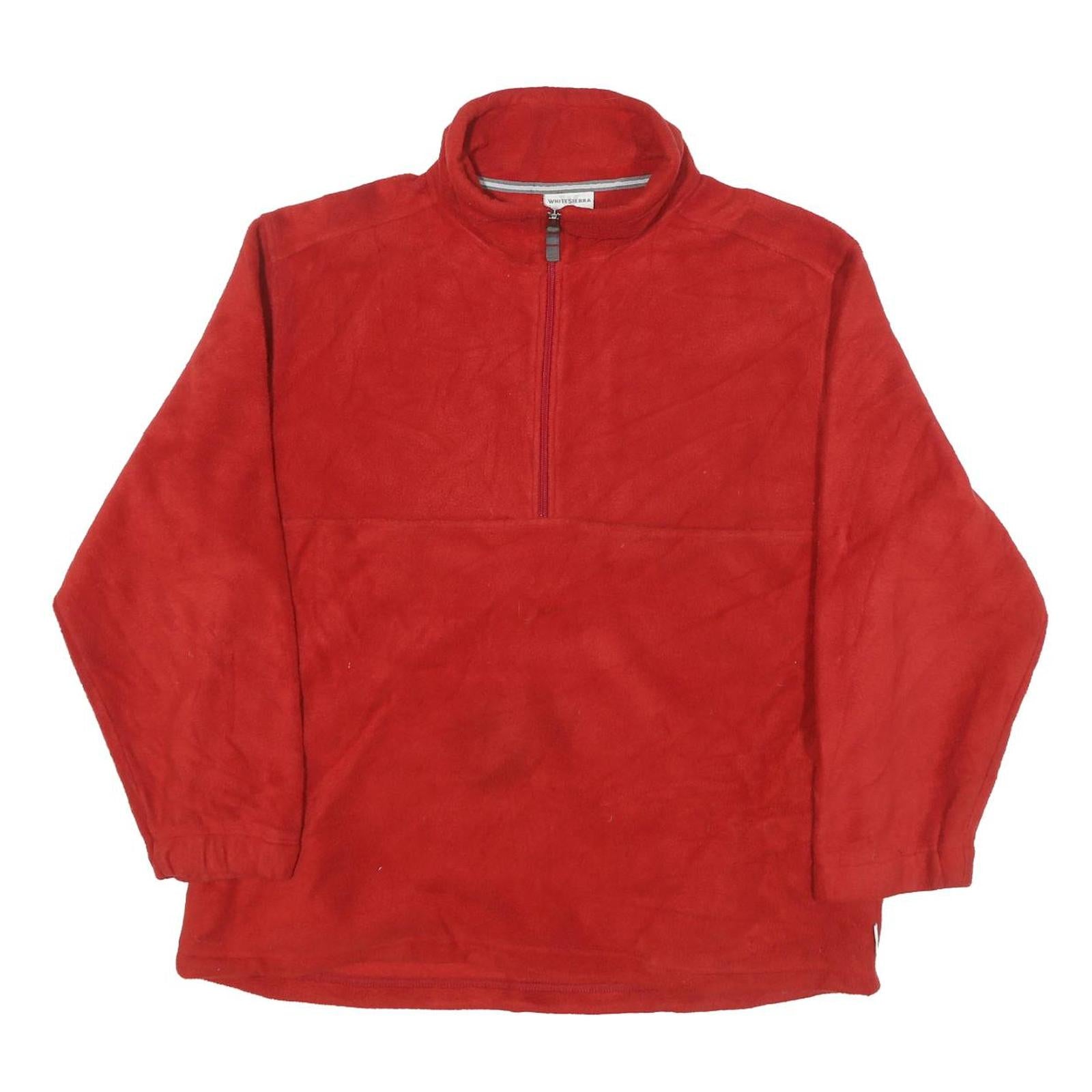 WHITESIERRA Mens Red Plain Pullover Regular Fit Jumper L Polyester Blend