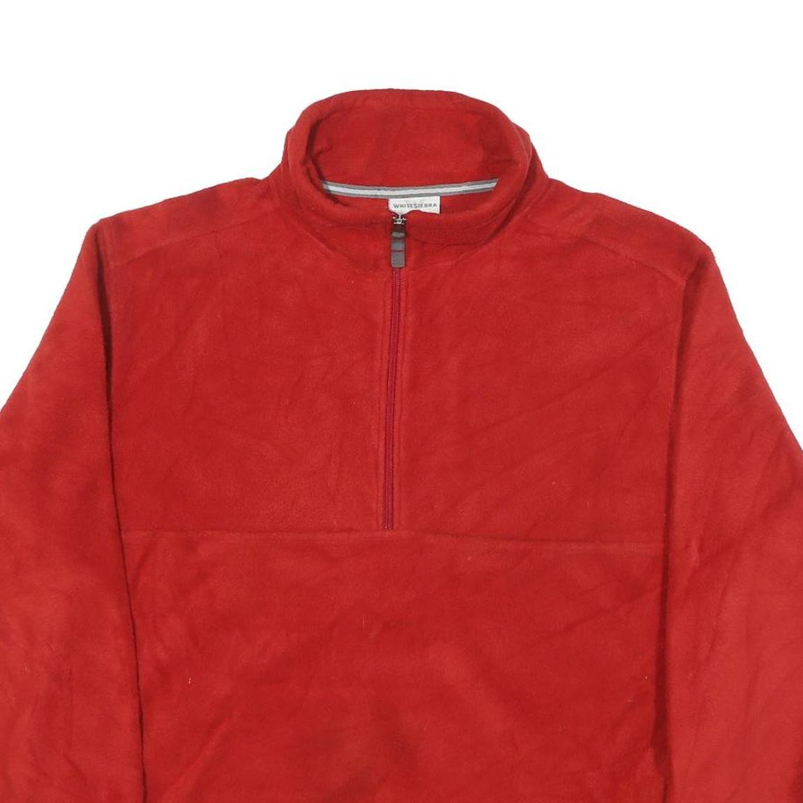WHITESIERRA Mens Red Plain Pullover Regular Fit Jumper L Polyester Blend
