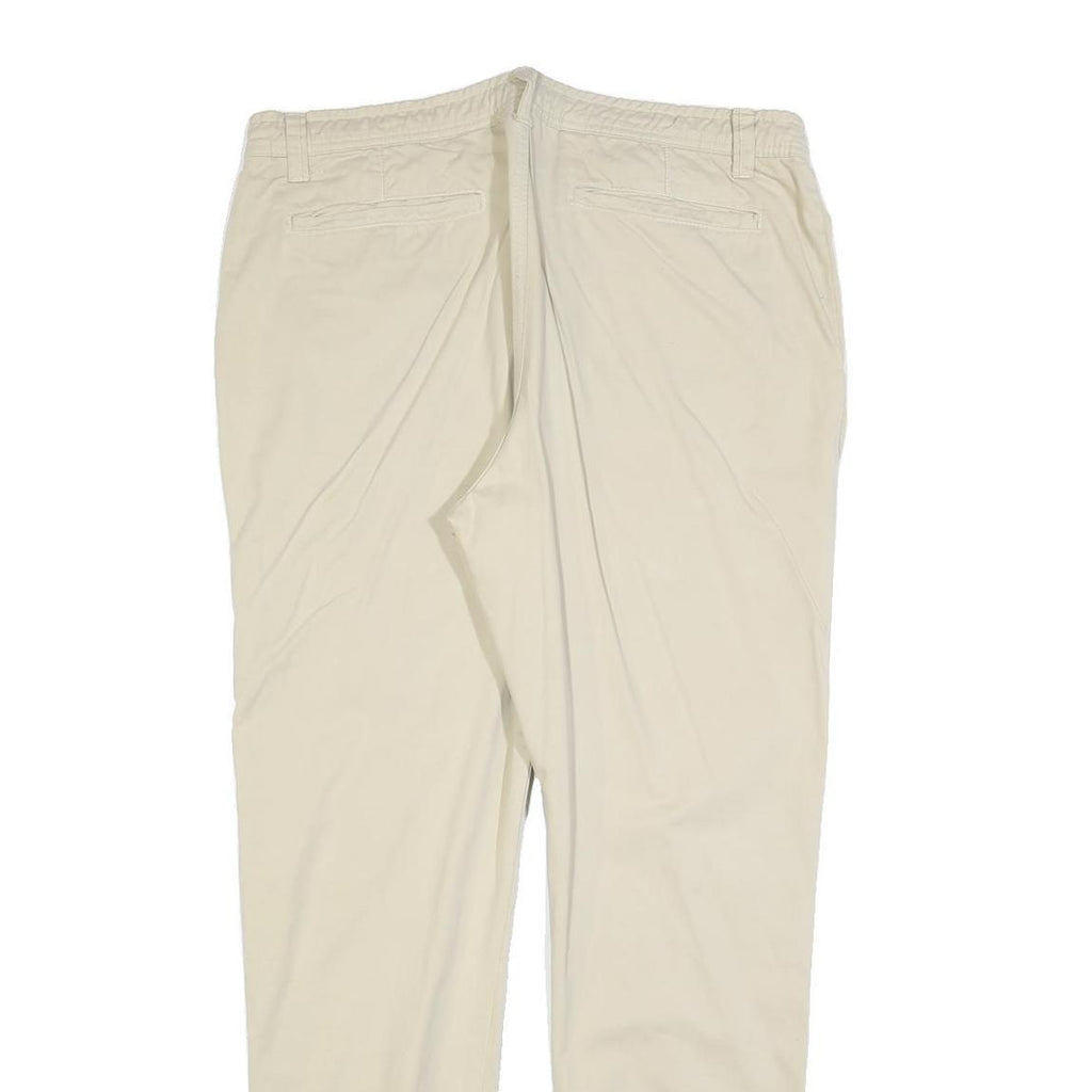 URBAN CLASSICS Mens Slim Beige & Cream Drawstring Casual Trousers W36 L32 Cotton