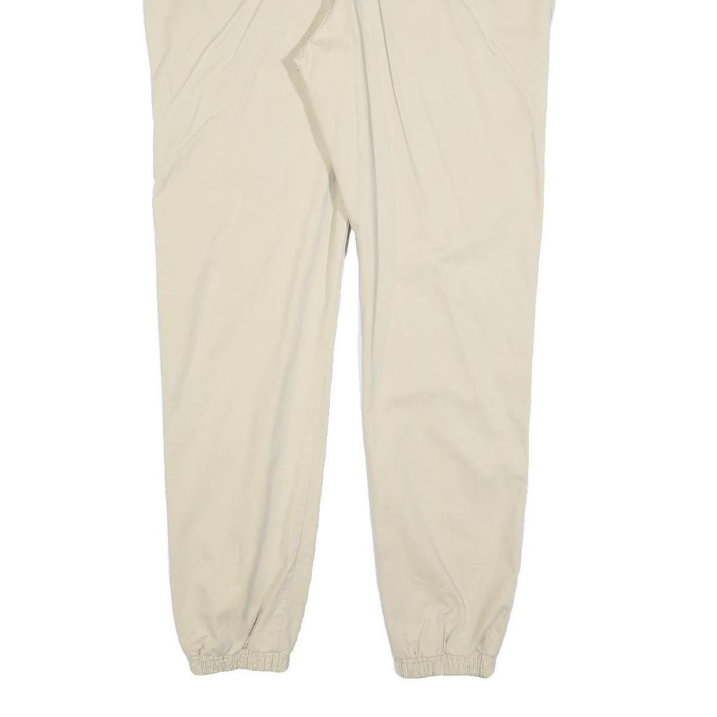 URBAN CLASSICS Mens Slim Beige & Cream Drawstring Casual Trousers W36 L32 Cotton