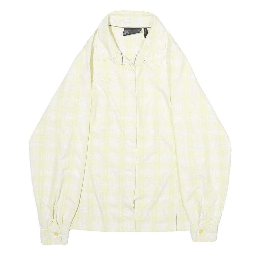 MAMMUT Womens Cream & Yellow Shirt M Lightweight Outdoor Style Button Closure