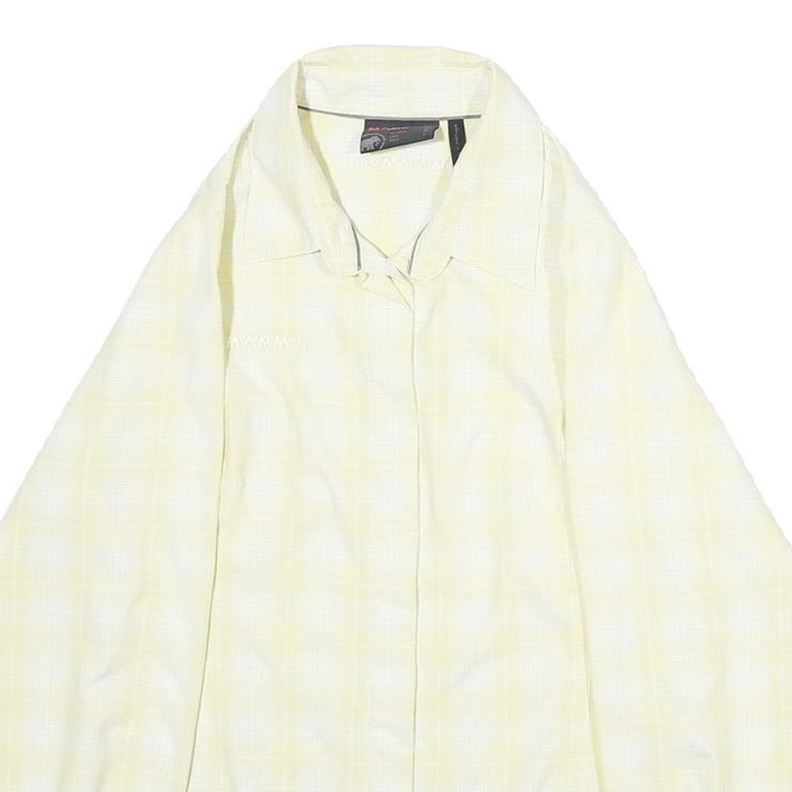 MAMMUT Womens Cream & Yellow Shirt M Lightweight Outdoor Style Button Closure