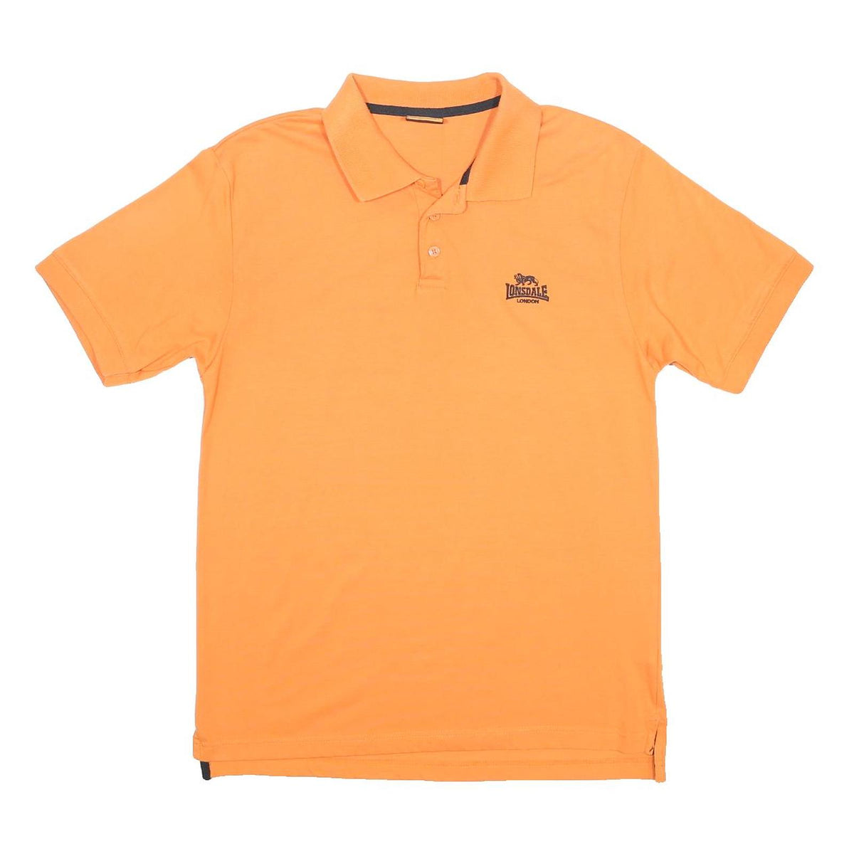 LONSDALE Mens Orange Cotton Blend Short Sleeve Polo Shirt L Embroidered Logo