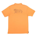 LONSDALE Mens Orange Cotton Blend Short Sleeve Polo Shirt L Embroidered Logo